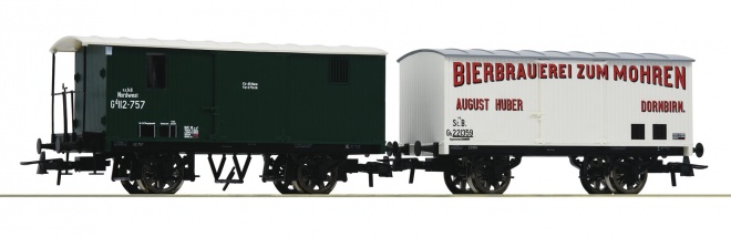 Set of 2 box cars<br /><a href='images/pictures/Roco/Roco-67172.jpg' target='_blank'>Full size image</a>